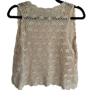 Boho Crochet Cropped Vest M/L